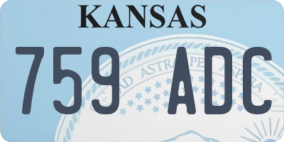 KS license plate 759ADC