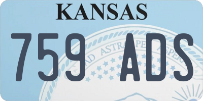 KS license plate 759ADS