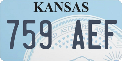 KS license plate 759AEF