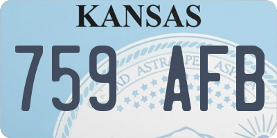 KS license plate 759AFB
