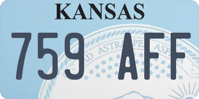 KS license plate 759AFF