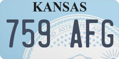 KS license plate 759AFG