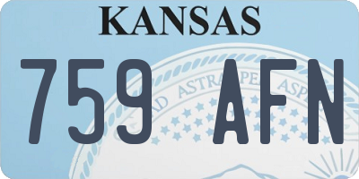 KS license plate 759AFN