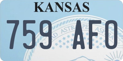 KS license plate 759AFO