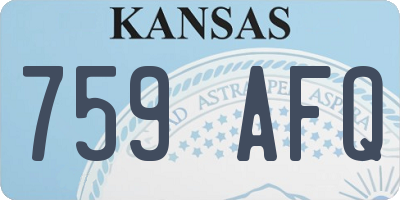 KS license plate 759AFQ