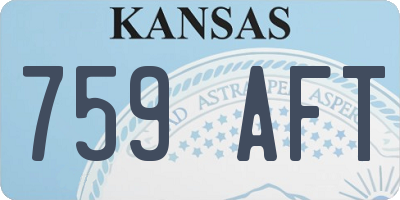 KS license plate 759AFT