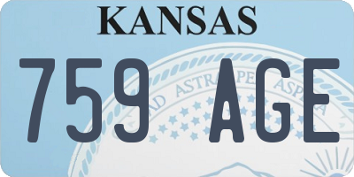 KS license plate 759AGE