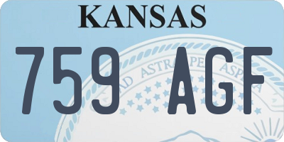 KS license plate 759AGF
