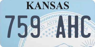 KS license plate 759AHC