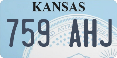 KS license plate 759AHJ