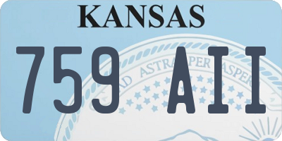KS license plate 759AII