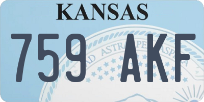 KS license plate 759AKF