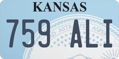 KS license plate 759ALI