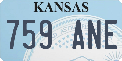 KS license plate 759ANE