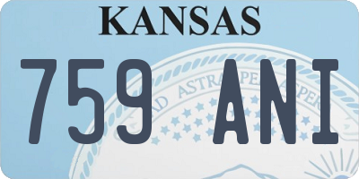 KS license plate 759ANI