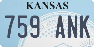 KS license plate 759ANK