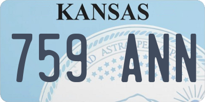 KS license plate 759ANN