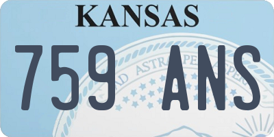 KS license plate 759ANS