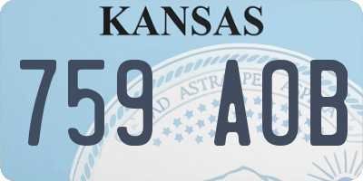 KS license plate 759AOB