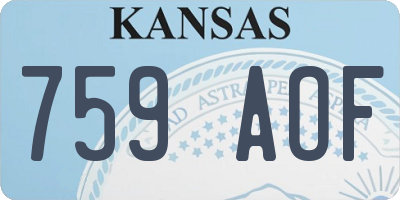 KS license plate 759AOF