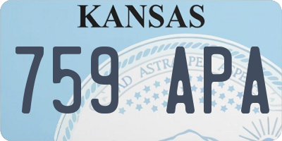 KS license plate 759APA