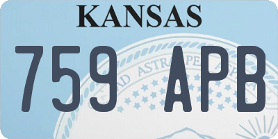 KS license plate 759APB