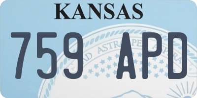 KS license plate 759APD