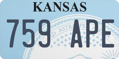 KS license plate 759APE