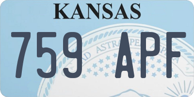 KS license plate 759APF