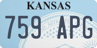 KS license plate 759APG