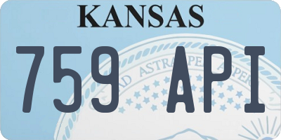 KS license plate 759API