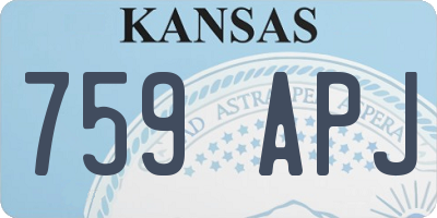 KS license plate 759APJ