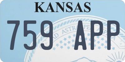 KS license plate 759APP