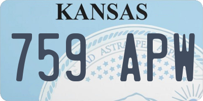 KS license plate 759APW