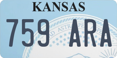 KS license plate 759ARA