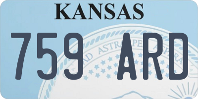 KS license plate 759ARD