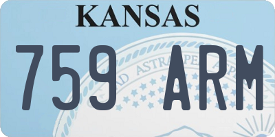 KS license plate 759ARM