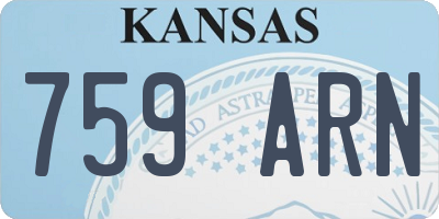 KS license plate 759ARN