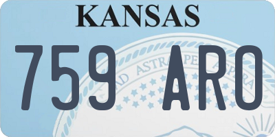 KS license plate 759ARO