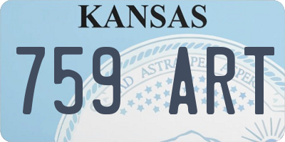 KS license plate 759ART