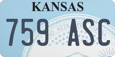 KS license plate 759ASC
