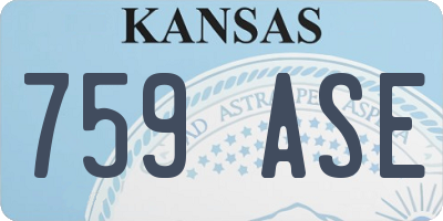 KS license plate 759ASE