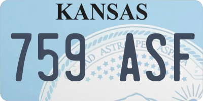 KS license plate 759ASF