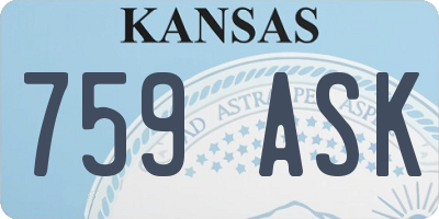 KS license plate 759ASK