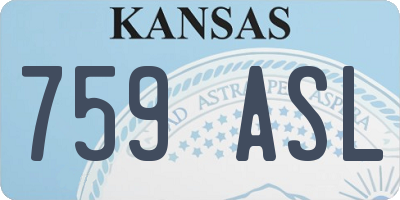 KS license plate 759ASL