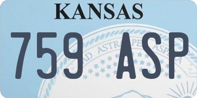 KS license plate 759ASP