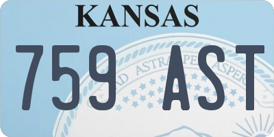 KS license plate 759AST
