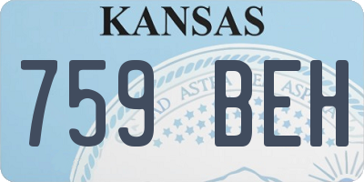 KS license plate 759BEH