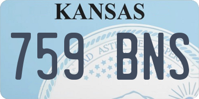 KS license plate 759BNS
