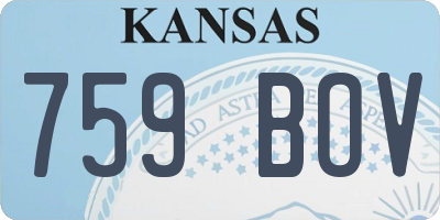 KS license plate 759BOV